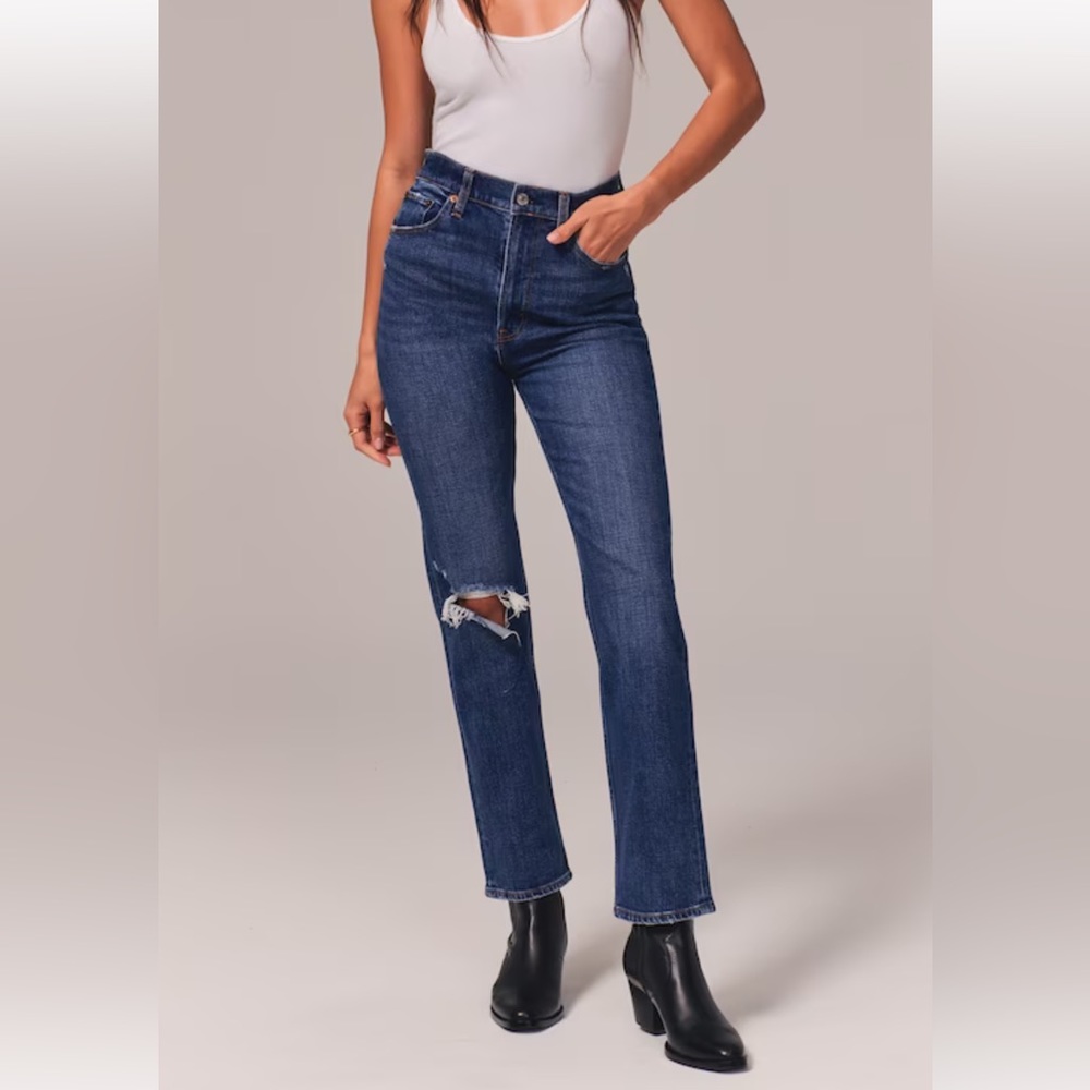 Abercrombie Ankle Straight Ultra High Rise Jean
